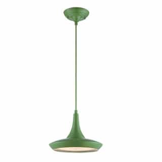 20W Fantom LED Colored Pendant Light, Rayon Wire, Green Finish