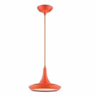 20W Fantom LED Colored Pendant Light, Rayon Wire, Orange Finish