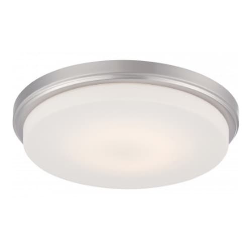 Dale LED Flush Mount Light Fixture, Brushed Nickel, Opal Frosted Glass