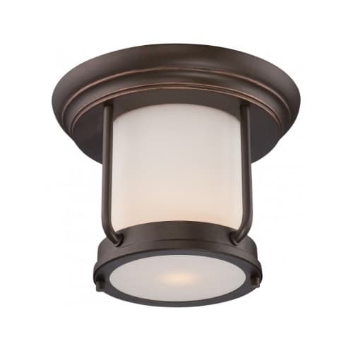 Nuvo  9.8W Bethany LED Outdoor Flush Light Fixture, Satin White Glass