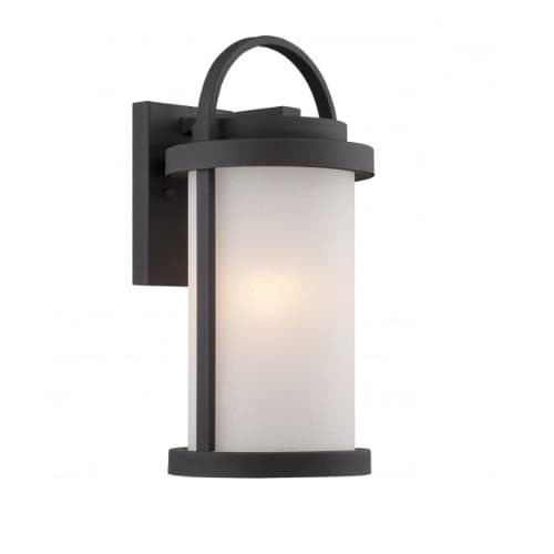 Nuvo Willis LED Outdoor Small Wall Light, 9.8W bulb, Antique White Glass