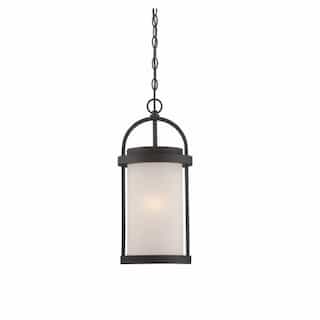 Willis LED Outdoor Hanging Light, 9.8W bulb, Antique White Glass
