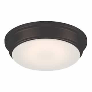 Nuvo Haley LED Flush Mount Light Fixture, Mahogany Bronze, Frosted Glass