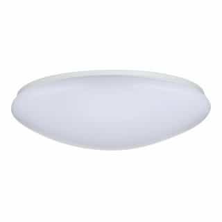 19" LED Flush Mount Light Fixture, White, Polymer