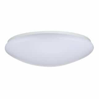 19" LED Flush Mount Light Fixture w/ Occupancy Sensor, White, Polymer