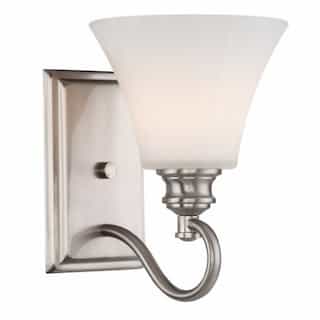 LED Tess Vanity Light Fixture, Brushed Nickel, Frosted Fluted Glass