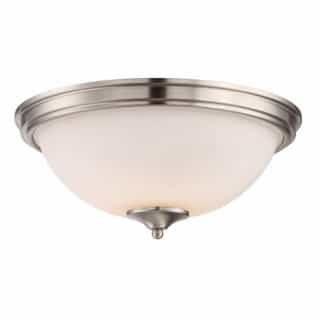 LED Tess Dome Flush Mount Light, Brushed Nickel, Frosted Fluted Glass