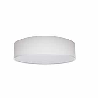 15-in 20W LED Fabric Drum Flush Mount, 120V, CCT Selectable, White