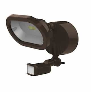 14W LED Security Light w/ Motion Sensor, Single Head, Bronze, 3000K