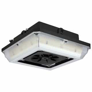 Nuvo 45W Square Wide Beam Angle Canopy Light, 6288 lm, 277V, 30/40/50K, BLK