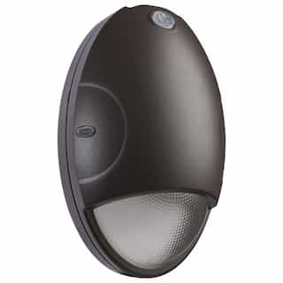 Nuvo 15W Small Oval Emergency Wall Pack, DIM, 1814lm, 277V, CCT Select, BRZ