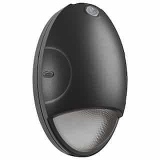 15W Small Oval Emergency Wall Pack, DIM, 1814lm, 277V, CCT Select, BLK