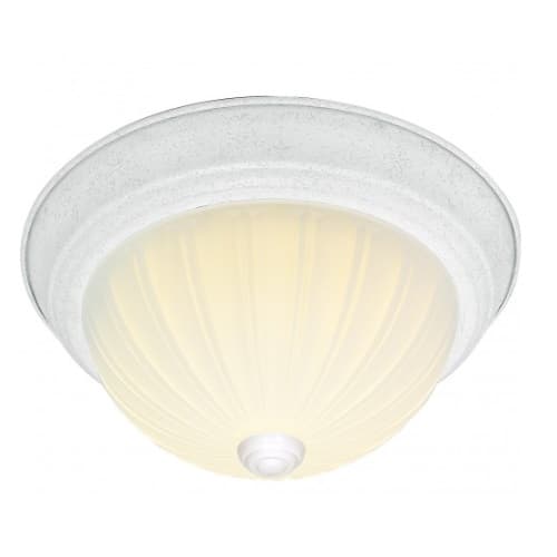 Nuvo 11" LED Flush Mount Light, Textured White, Frosted Melon Glass