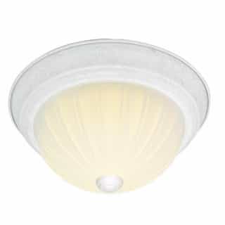 Nuvo 15" LED Flush Mount Light, Textured White, Frosted Melon Glass