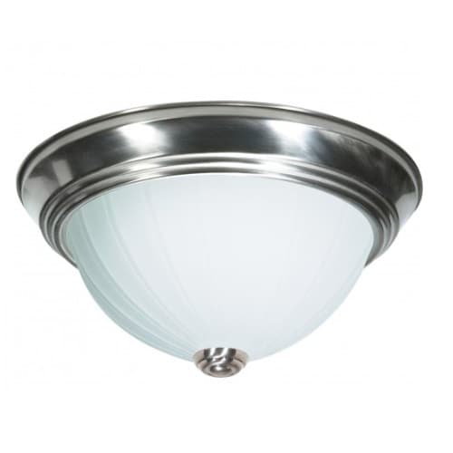 Nuvo 11" LED Flush Mount Light, Brushed Nickel, Frosted Melon Glass