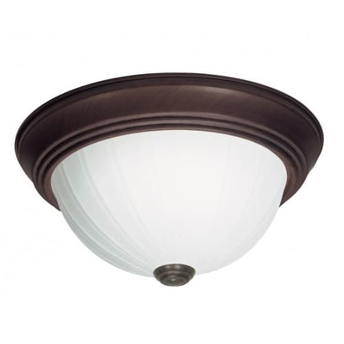 Nuvo 11" LED Flush Mount Light, Old Bronze, Frosted Melon Glass