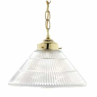 12" Pendant Lights, Prismatic Cone Shade, Polished Brass