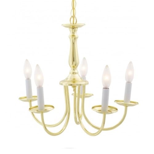 Nuvo 18" Chandelier Candlestick Lights, Polished Brass