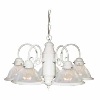 Nuvo 22in Chandelier Light, 5-Light, Textured White