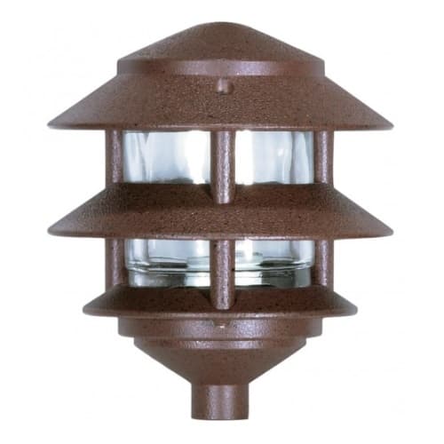 Nuvo 3-Tier Pathlight Pagoda Light Fixture w/ Small Hood, Old Bronze