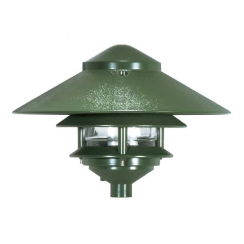 2-Tier PathLight Pagoda Light Fixture w/ Large Hood, Green
