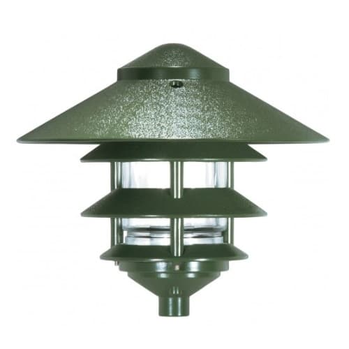 Nuvo 3-Tier PathLight Pagoda Light Fixture w/ Large Hood, Green