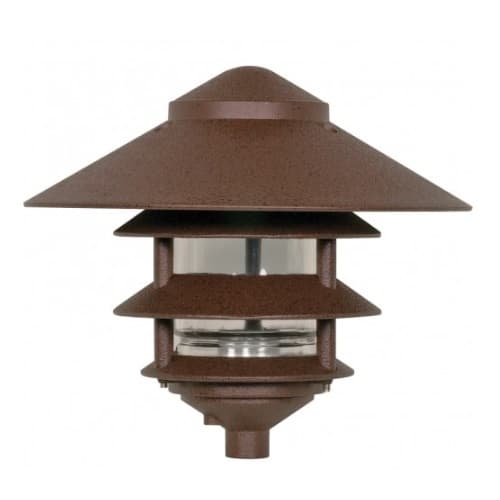 Nuvo 3-Tier PathLight Pagoda Light Fixture w/ Large Hood, Old Bronze