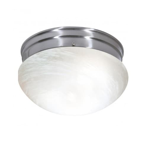 Nuvo 10" LED Flush Mount Lights, Alabaster Mushroom Glass Shade, Brushed Nickel