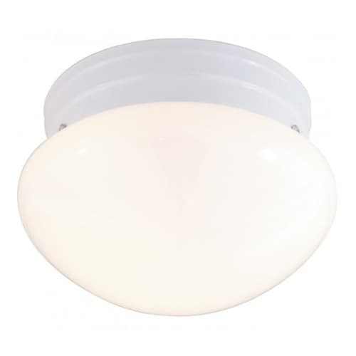 Nuvo 2-Light 10" Flush Mount Ceiling Light Fixture, White, White Glass