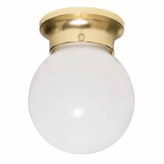 Nuvo 6" Flush Mount Ceiling Light, Polished Brass, White Glass Ball