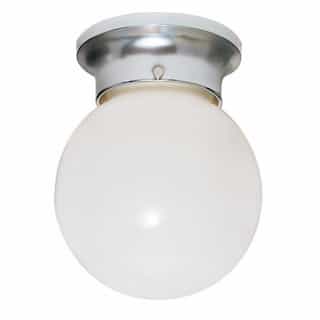 Nuvo 6" Flush Mount Ceiling Light, Polished Chrome, White Glass Ball