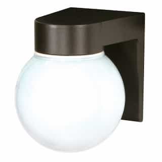 Utility Outdoor Wall Light, Bronzotic, White Glass Globe