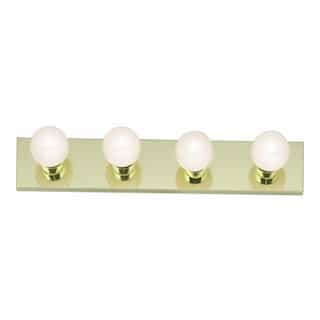 4-Light Bathroom Vanity Strip Light Fixture, Polished Brass
