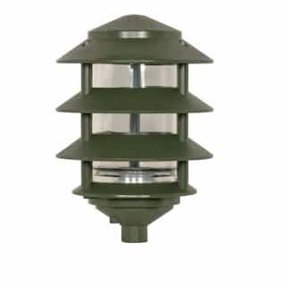 4-Tier Pagoda Pathlight Fixture, Small Hood, 1-light, Green
