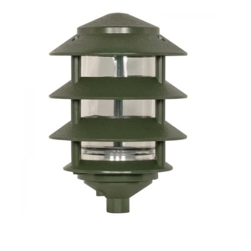 Nuvo 4-Tier Pagoda Pathlight Fixture, Small Hood, 1-light, Green