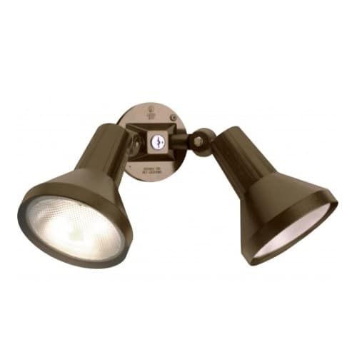 Nuvo 15" 2-Light PAR38 Outdoor Security Flood Light w/ Adjustable Swivel, Bronze