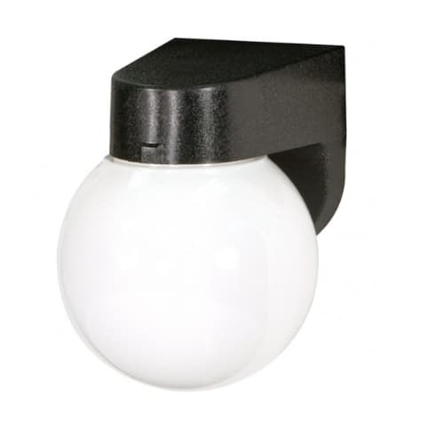 Nuvo 6in Outdoor Wall Light, Lexan Globe, 1-light, Black