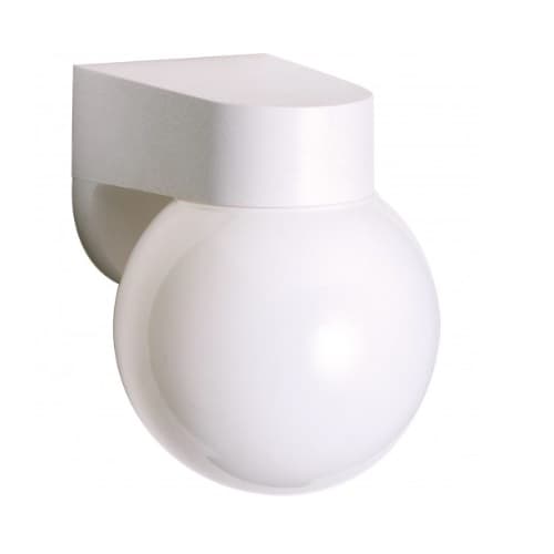 Nuvo 6in Outdoor Wall Light, Lexan Globe, 1-light, White