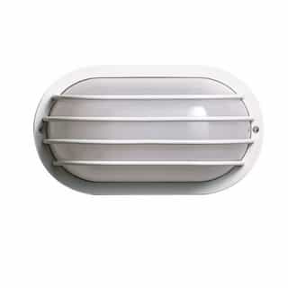 10in Outdoor Wall Light, Oval Cage, 1-light, White