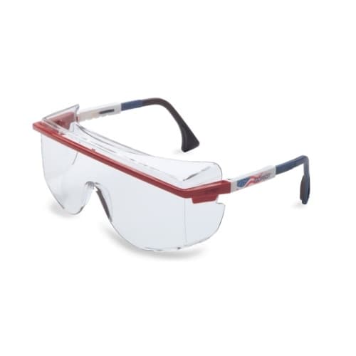 Uvex Red/White/Blue Frame Clear Lens Astrospec OTG 3001 Eyewear
