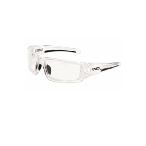 Uvex Hypershock Safety Glasses, Clear Lens, Clear Ice Frame