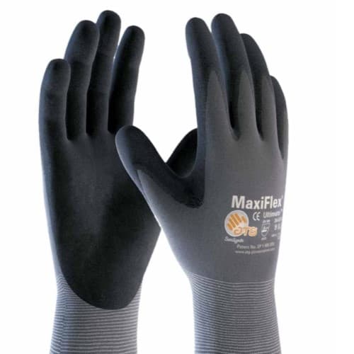 MicroFoam Nitrile Gloves, Large, Black/Gray