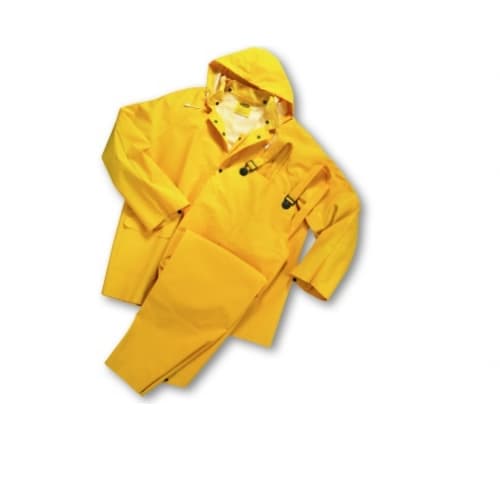 3 Piece Polyester Rainsuit, Size XXXXL, Yellow