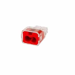 2-Port Push-In Wire Connector, Red