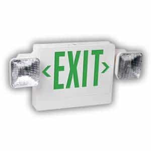 Green LED Exit Sign/Emergency Light Combo w/ Battery Backup