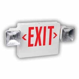 LED Exit Sign and Emergency Light Combo with Battery Backup, Universal Red 