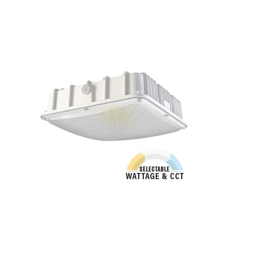 21W/30W/40W LED Canopy Light, 120V-277V, CCT Selectable, White