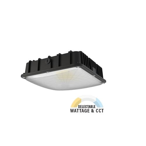 40W/50W/60W LED Canopy Light, 120V-277V, CCT Selectable, Black