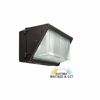 80W/100W/120W LED Semi Cutoff Wall Pack, CCT Selectable, Bronze