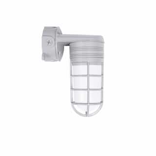 14W LED Vapor Tight Jelly Jar, Wall Mount, 100W Inc. Retrofit, 900 lm, 4000K, Gray